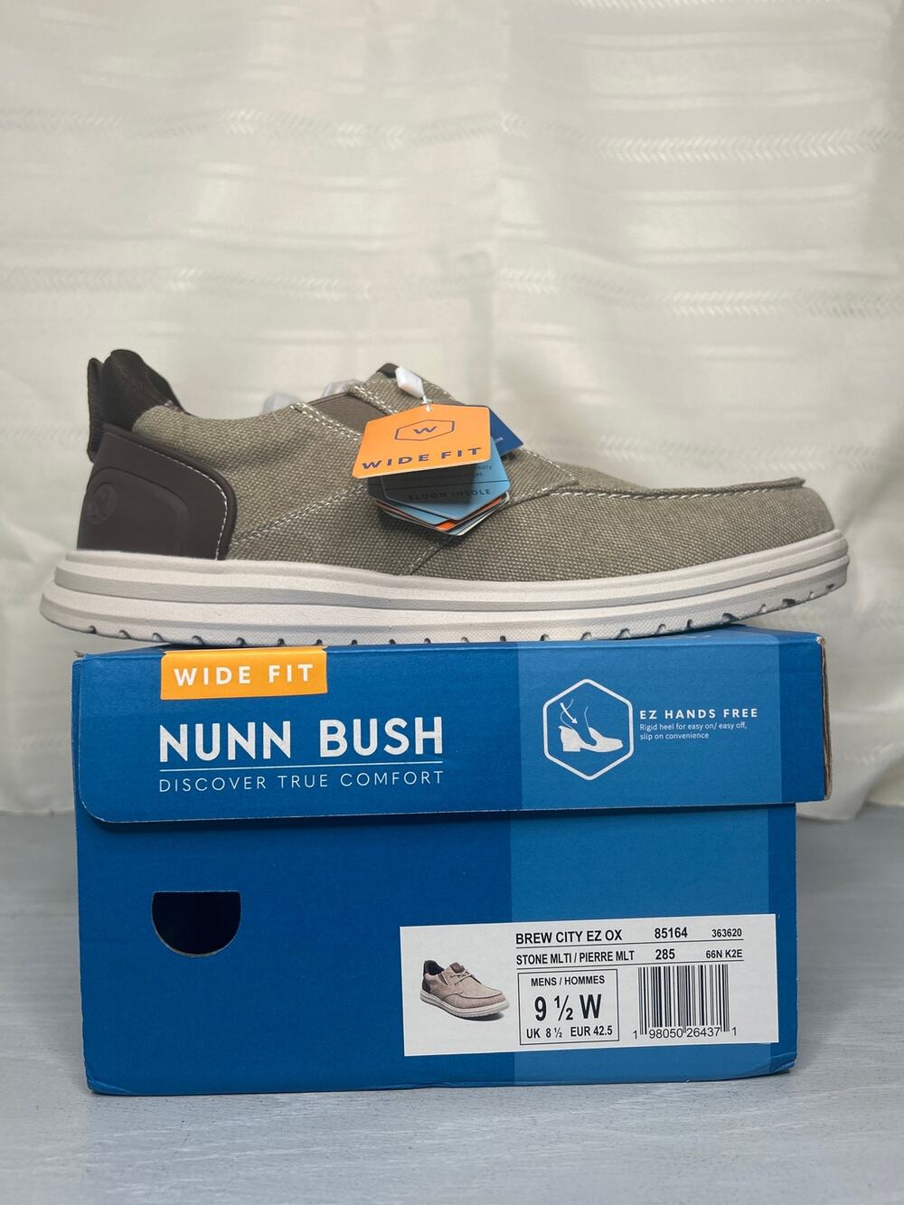 Nunn Bush Brew City Moc Toe Oxford Shoes Stone Multi Mens 9.5W